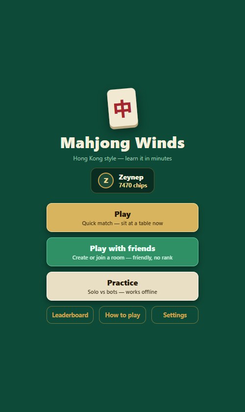 The home menu on a phone